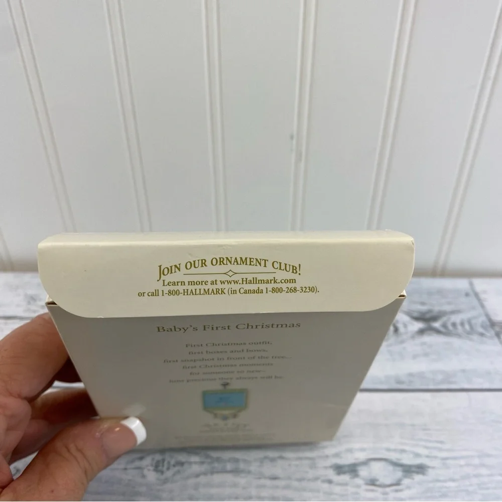 Hallmark Keepsake Baby's‎ First Christmas Jewelry Photo Frame - Blue and Yellow